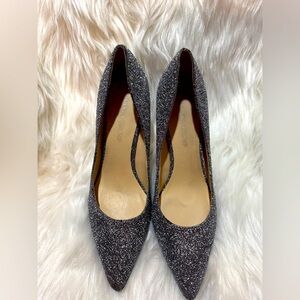 Ivanka Trump Elegant Silver Glitter Pumps